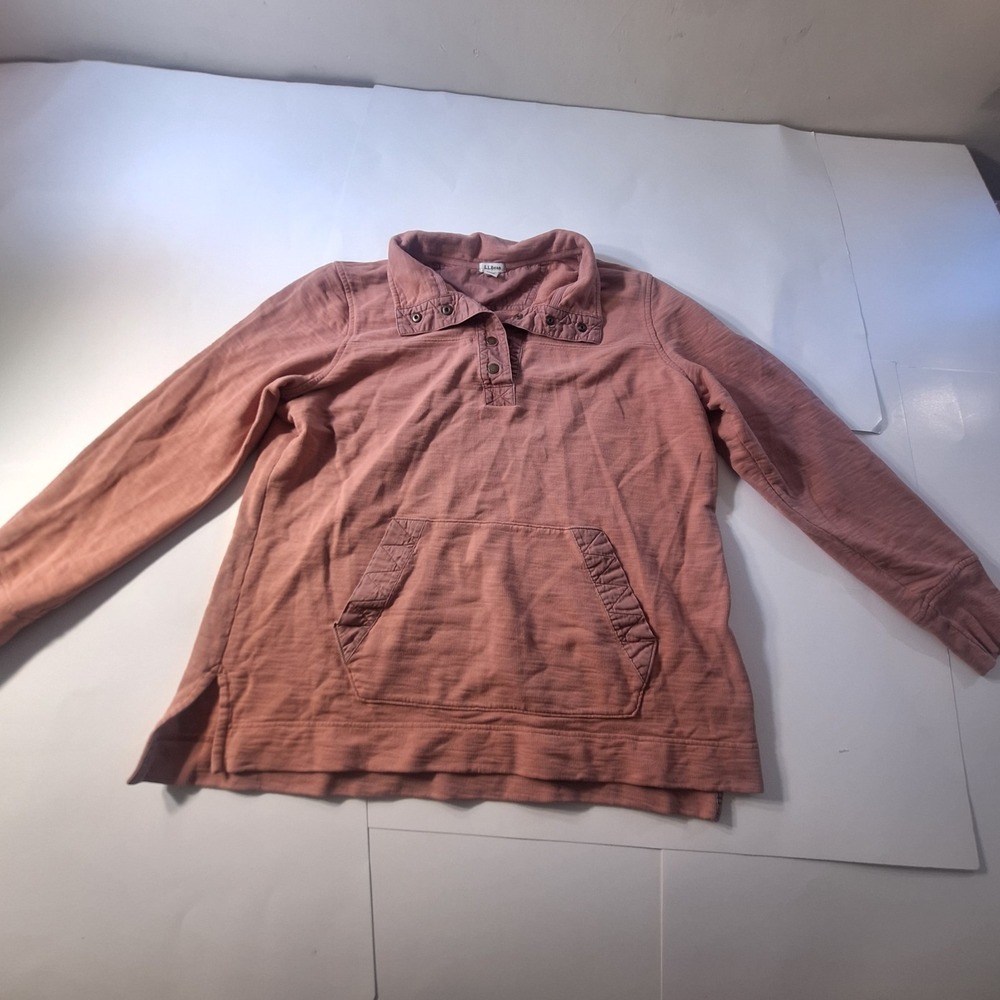 Pink LL Bean Women's Jacket Button w/Front Pocket Size L